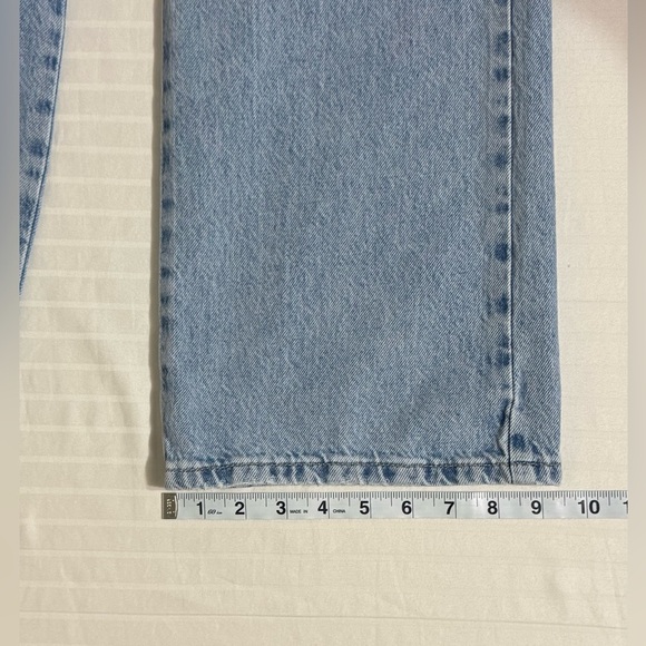 Amy & Ivy Wide Leg Cargo Jeans​ High Rise Light Wash Blue Denim Baggy Size 26 - Picture 12 of 14